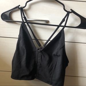 Free People Black Crop Top